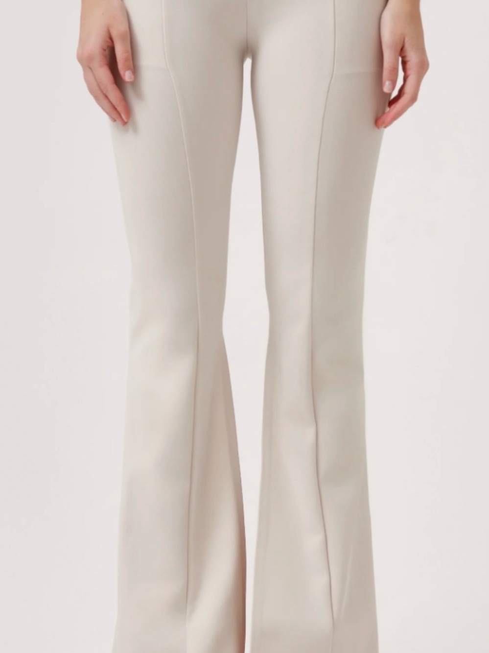 Zara Cream Boot-Cut Flare Jeans